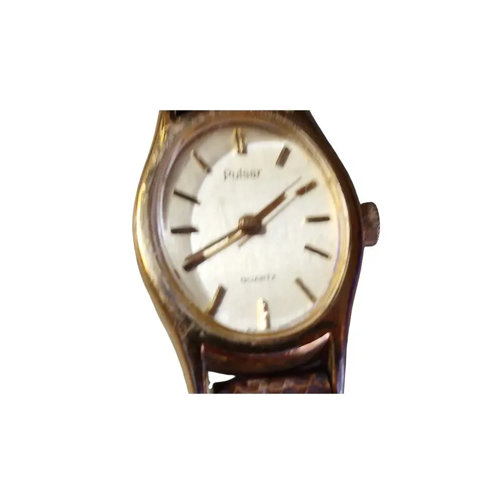 Women's Pulsar Quartz Watch, Gold-Tone Elegance with New Battery Installed Ready